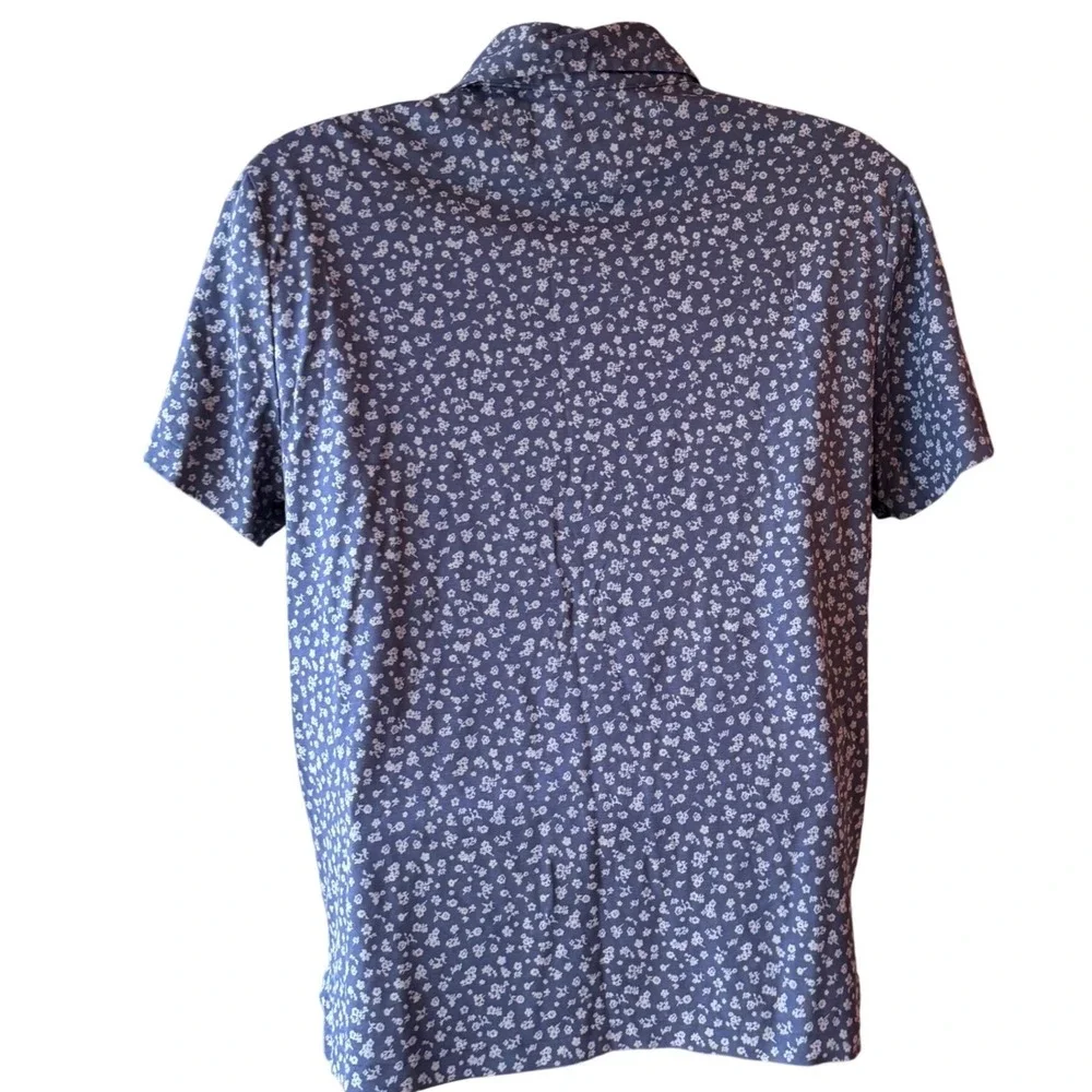 Polo Ralph Lauren Custom Slim Fit Floral Print Polo Shirt Navy Blue Size Large